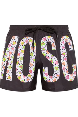 Moschino Large Heart Polka Dot Printed Logo zwarte zwemshort