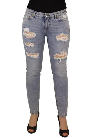 Dolce & Gabbana Katoenen Stretch Skinny Denim Jeans Met Lage Taille