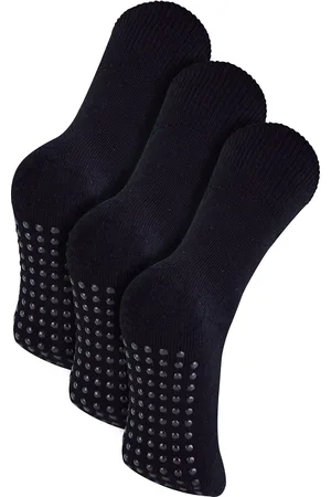 THMO Dames 3 Paar Bamboe Pantoffelsokken | Anti Slip Sokken met Grippers