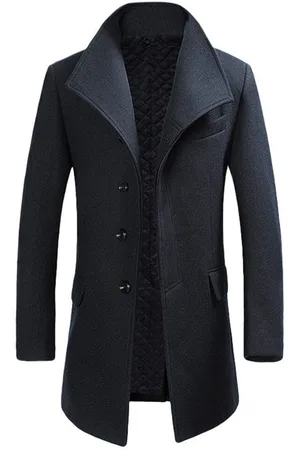Allthemen Herenwollen jas winter zakelijk slim fit reversjas