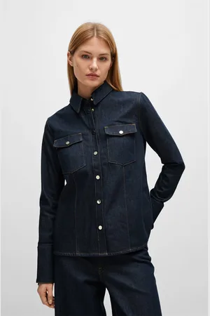 HUGO BOSS Dameshemd stretch-katoen denim in