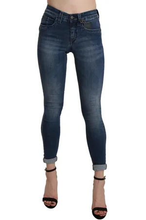 ERMANNO SCERVINO Gewassen Skinny Cropped Katoenen Jeans Met Hoge Taille