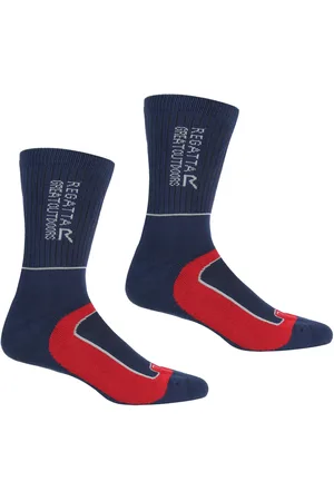 Regatta Heren Samaris 2 Season Socks (pak van 2) (Marine/Donkerrood)