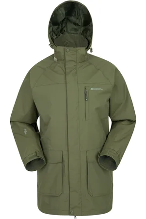 Mountain Warehouse Heren Glacier II Lange Waterdichte Jas (Groen)