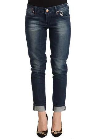 ACHT Gewassen Skinny Denim Jeans Met Lage Taille
