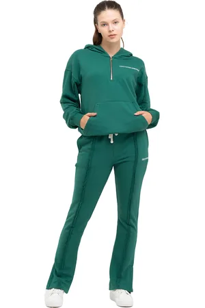 Tom Barron Dames trainingspak met kwart rits en logo in oversize