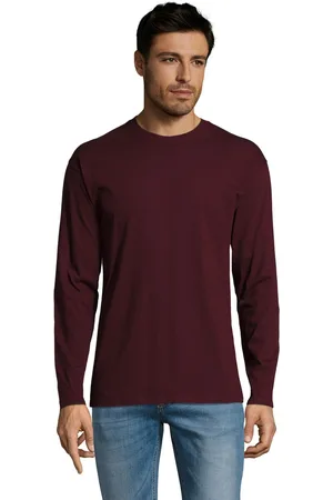 Sols Heren Monarch T-Shirt met lange mouwen (Ossenbloed)