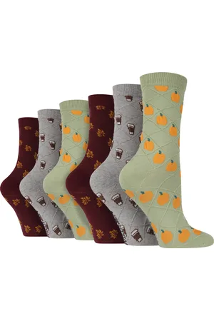 Wild Feet 6 Paar Multipack Dames Gebreide Boot Sokken - Herfst Sokken - Herfst