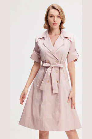 Smart & Joy Katoenen trench-coat jurk