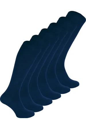 Sock Snob 6 Paar Multipack Dames Extra Lange Bamboe Sokken Ademende Kniekousen - Marine