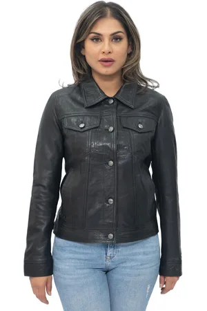 Infinity Dames leren trucker jeansjack-Anderlecht