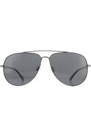 Polaroid Aviator Mens Dark Ruthenium Zwart grijze gepolariseerde zonnebril
