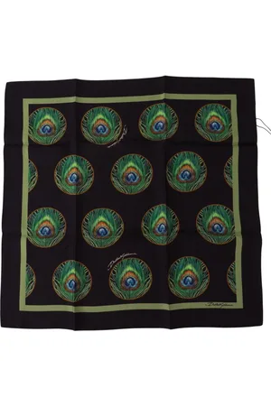 Dolce & Gabbana Peacock Feather Afgedrukt Vierkante Sjaal