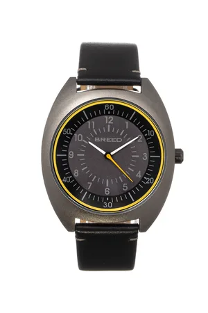 Breed Victor horloge met leren band