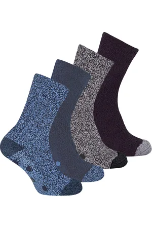 Sock Snob 4 Paar Heren Antislip Pantoffel Gezellige Sokken - Blauw