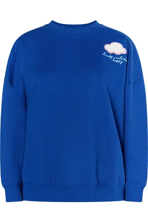 myMo Sweatshirt met applicatie Dames koningsblauw