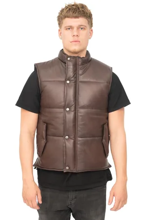 Infinity Klassiek leren puffervest voor heren - Nottingham