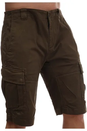 C.P. Company Herenbroek Stretch Satijn Cargo Shorts in Khaki