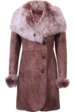 Infinity Dames suède merino shearling jas met Toscana kraag-Hanoi