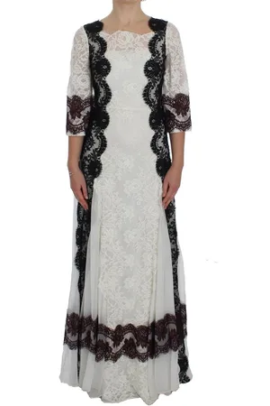 Dolce & Gabbana Floral Lace Full Length Gown Dress