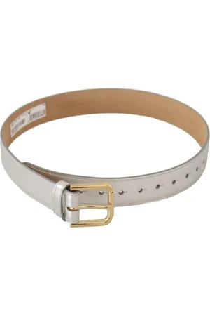 Dolce & Gabbana Lederen Goudkleurige Metalen Gespriem Met Logo