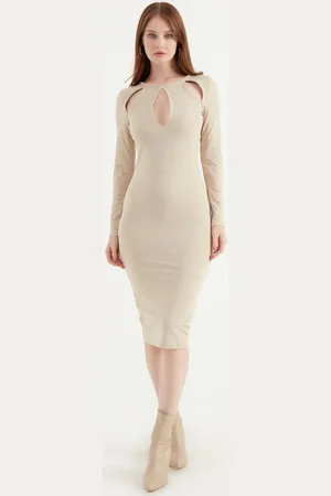 HERITA Midi -jurk met lange mouwen