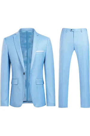 Allthemen Slim-fit lichtblauw 2-delig pak