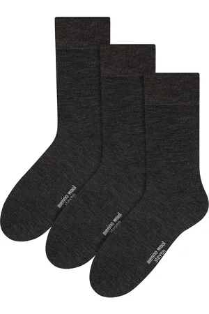 Steven Heren 3 Paar Originele Merino Wollen Sokken | Lichtgewicht Boot Sokken - Houtskool