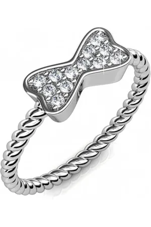 Myc-Paris Ring met gedraaid lint - Oostenrijks kristal