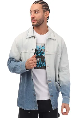 OFF-WHITE Heren Off White Corp Denim Overshirt in zwartblauw