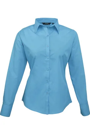 Premier Dames/Dames Popeline Blouse met Lange Mouwen