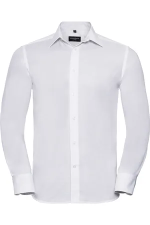 Russell Athletic Russell Collection Heren Oxford Easy-Care Getailleerde Overhemd met Lange Mouwen