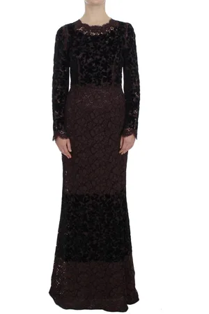 Dolce & Gabbana Gebloemde Kanten Maxi-jurk