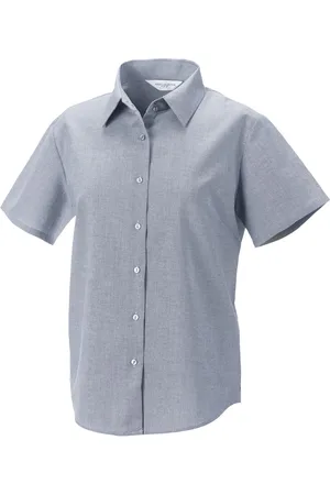 Russell Athletic Russell Collection Dames/Dames Oxford Overhemd Met Korte Mouwen