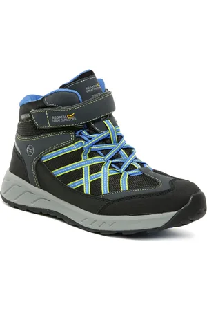 Regatta Kinderen Samaris V Mid Walking Boots (Bruyèrehout/fluorescerend blauw)