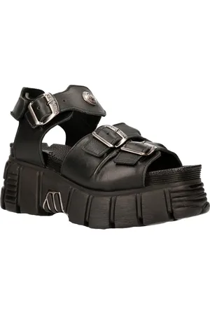 New Rock Unisex metalen Zwarte Punk Sandaal Laarzen - M-BIOS101-C2