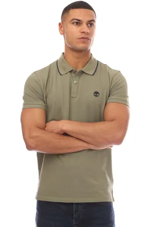 Timberland Heren Millers River Bedrukt Hals Poloshirt in Khaki
