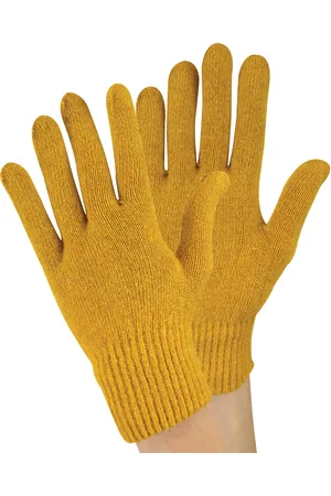 Sock Snob Dames gebreide thermo wolmix magische handschoenen - Mosterd