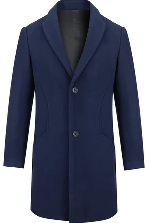 Allthemen Heren lange slim fit winter warme zakelijke wollen jas