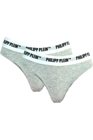 Philipp Plein Grey Underwear Thongs Two Pack