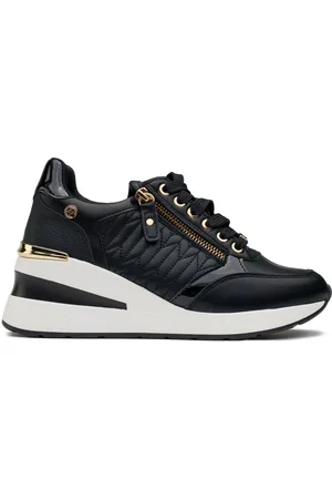 Xti Gold Wedge Sneakers