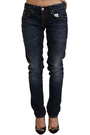 ACHT Gewassen Katoenen Skinny Denim Jeans Met Lage Taille