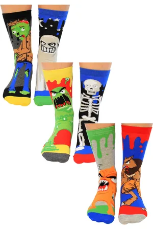 United Oddsocks UNITED ODD SOCKS - 6-Paar Jongens Zombie Katoenen Odd Socks in Geschenkdoos - Zombodieën