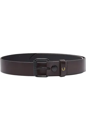 Fred Perry Ossenbloedbruine gepolijste leren riem
