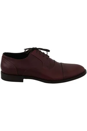 Dolce & Gabbana Rode Leren Derbyschoenen