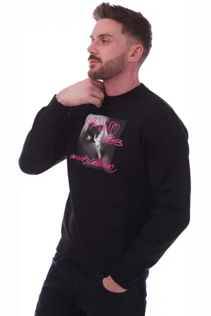 OFF-WHITE Heren Off White Tornado Type Slim Crewneck Sweatshirt in roze