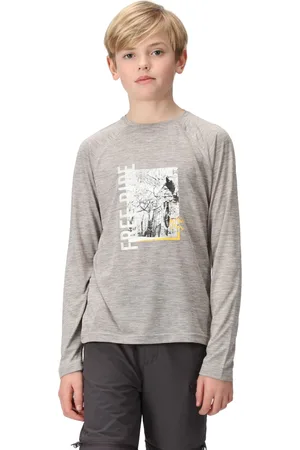 Regatta Burnlee Cycling Marl T-shirt met lange mouwen voor kinderen/Kinderen (Zilvergrijs)