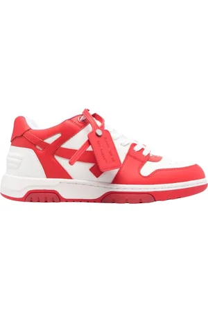 OFF-WHITE Out Of Office Low Top Red Leather Sneakers