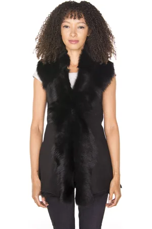 Infinity Lange damesbodywarmer van Toscana-schapenvacht-Sorocaba