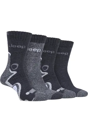 Jeep 4-pack anti-blaar luxe laarzensokken voor heren - Houtskool
